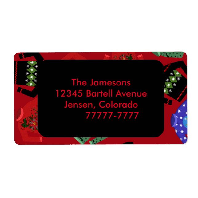 Christmas Ugly Sweaters Shipping Labels (Front)