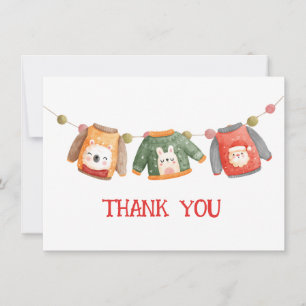 Christmas Ugly Sweaters Thank You Card