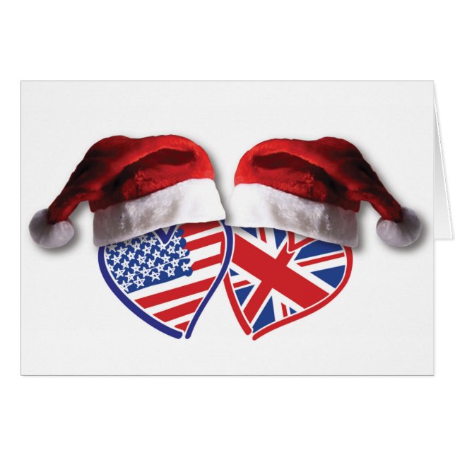 Christmas UK USA Hearts (Front Horizontal)