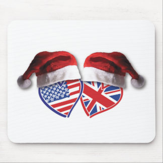 Christmas UK USA Patriotic Heats Mouse Pad