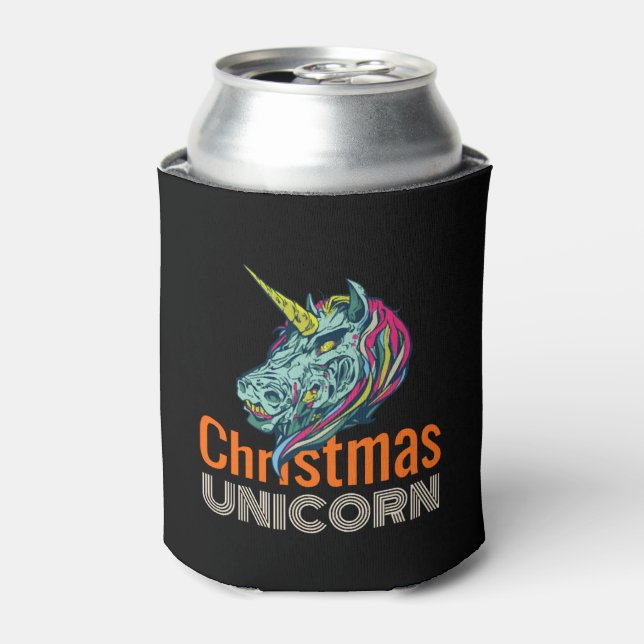 Christmas Unicorn  Can Cooler (Can Front)