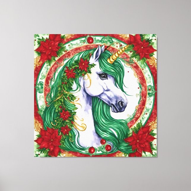 Christmas Unicorn Canvas Print (Front)