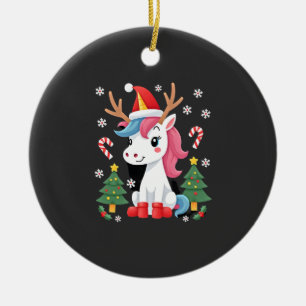 Christmas Unicorn Cute Magical Xmas Toddler Girls Ceramic Tree Decoration