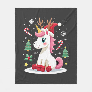 Christmas Unicorn Cute Magical Xmas Toddler Girls Fleece Blanket