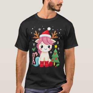 Christmas Unicorn Cute Magical Xmas Toddler Girls  T-Shirt