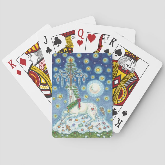 CHRISTMAS UNICORN Deck STANDARD PLAYING CARDS (Back)