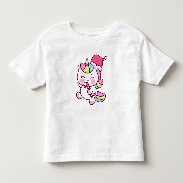 Christmas Unicorn Girl  Toddler T-Shirt (Front)