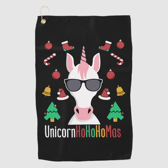 Christmas Unicorn                                  Golf Towel (Front)