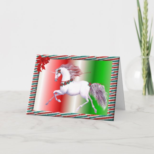 Christmas unicorn holiday card (Front)