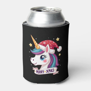 Christmas Unicorn Long Sleeve T-Shirt (1) Can Cooler