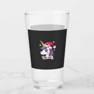 Christmas Unicorn Long Sleeve T-Shirt (1) Glass