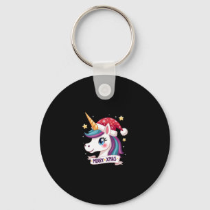 Christmas Unicorn Long Sleeve T-Shirt (1) Key Ring
