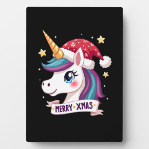 Christmas Unicorn Long Sleeve T-Shirt (1) Plaque
