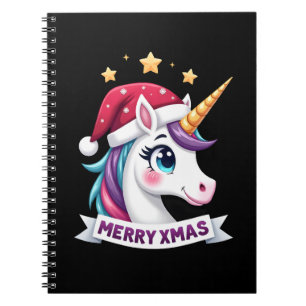 Christmas Unicorn Long Sleeve T-Shirt Notebook