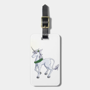 Christmas Unicorn Luggage Tag