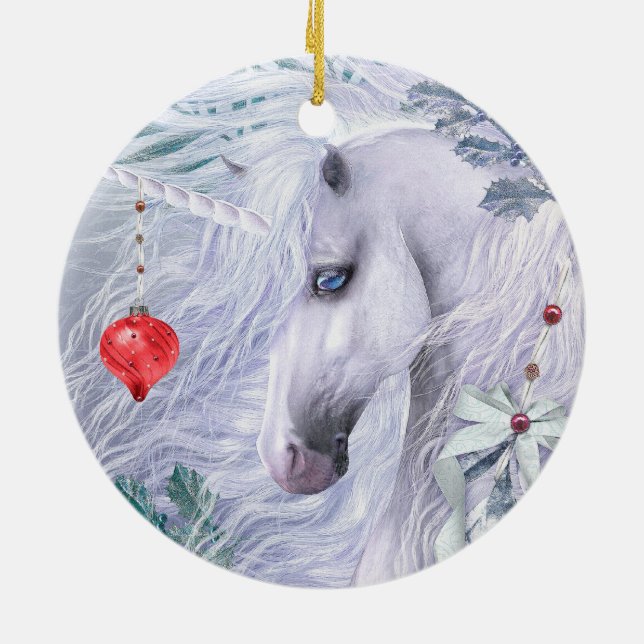 Christmas Unicorn Ornament (Back)