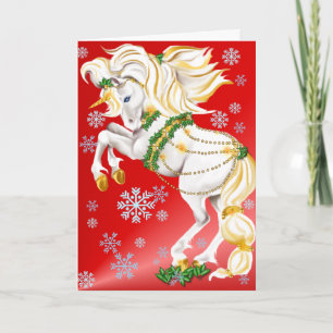 Christmas Unicorn poster Holiday Card