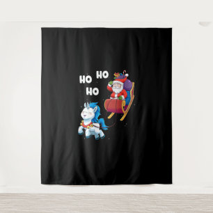 Christmas Unicorn Shirt Magical Xmas Santa Claus S Tapestry