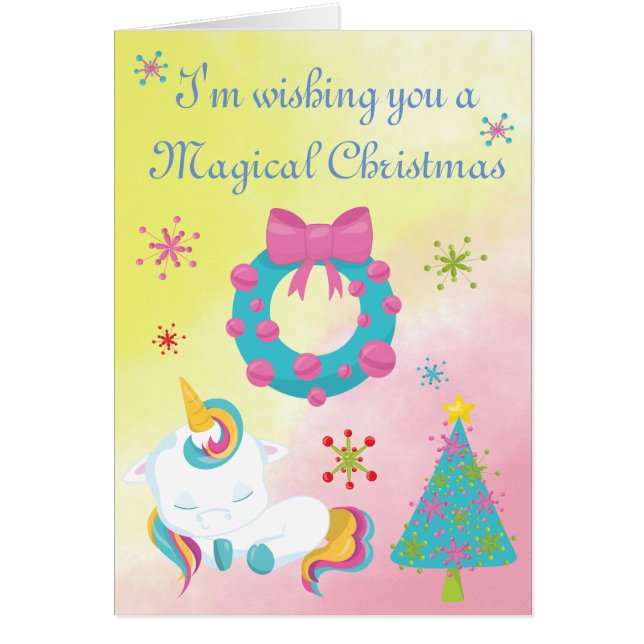 Christmas Unicorn Snowflakes and Wreath (Front)