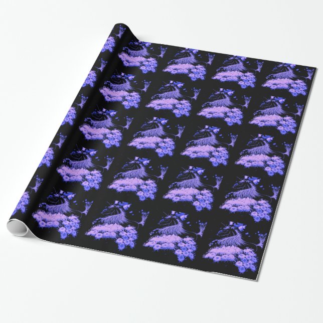 CHRISTMAS UNICORN WRAPPING PAPER (Unrolled)