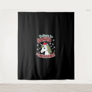 Christmas Unicorns Believe in Santa & Unicorns! Ho Tapestry