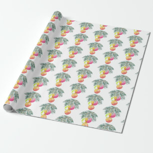 Christmas Unique Watercolor Magenta Wrapping Paper