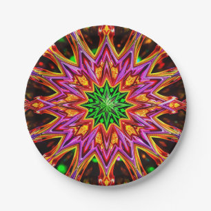 CHRISTMAS ~ Unusual multicoloured pattern ~ Paper Plate