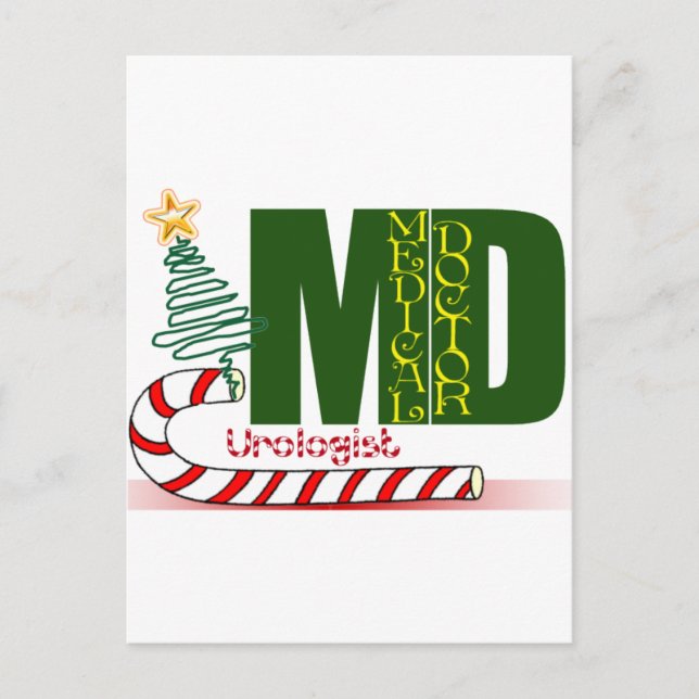 CHRISTMAS UROLOGIST - DOCTOR - MD HOLIDAY POSTCARD (Front)