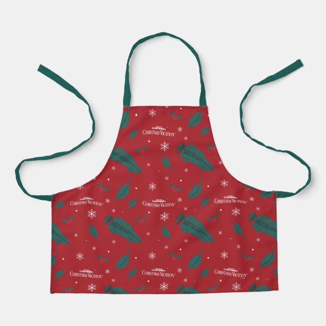 Christmas Vacation Holly Pattern Apron (Front)