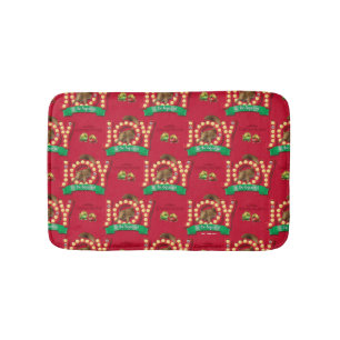 Christmas Vacation   Joy to the Squirrel Pattern Bath Mat