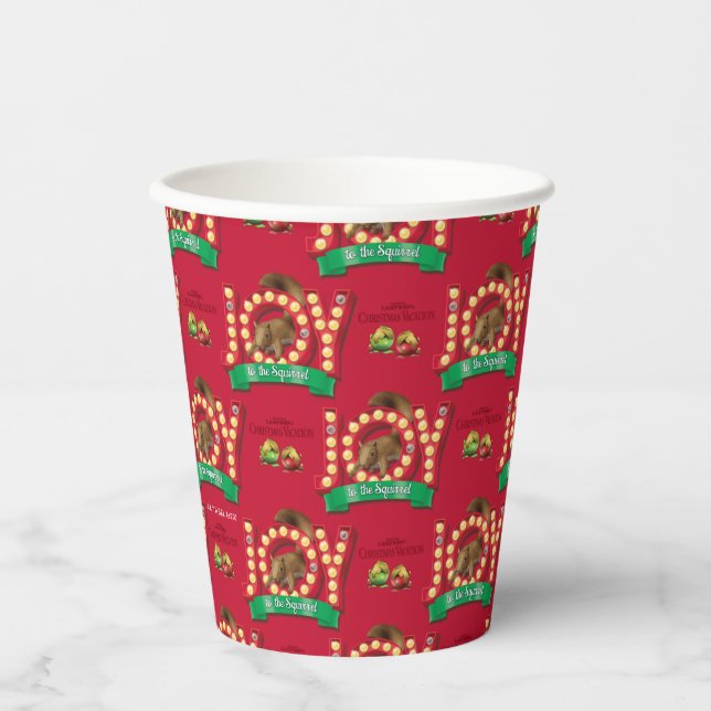 Christmas Vacation | Joy to the Squirrel Pattern Paper Cups (Front)