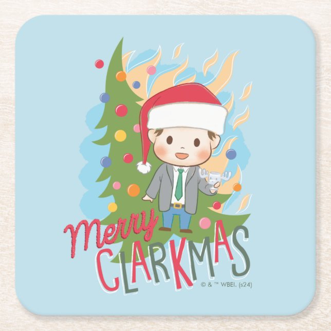 Christmas Vacation Merry Clarkmas Square Paper Coaster (Front)
