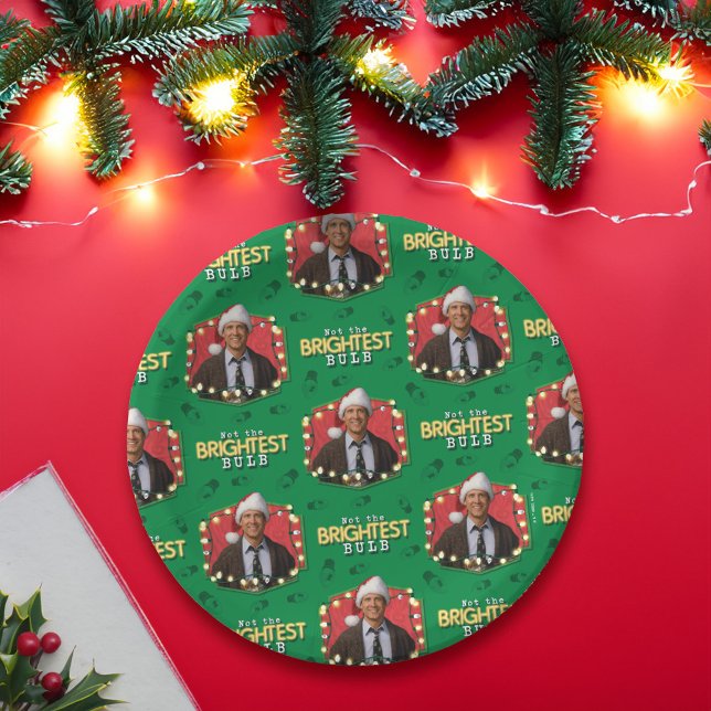 Christmas Vacation | Not the Brightest Bulb Patter Paper Plate (Plate on table)