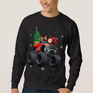 Christmas Vacation Santa Riding Monster Red Truck  Sweatshirt