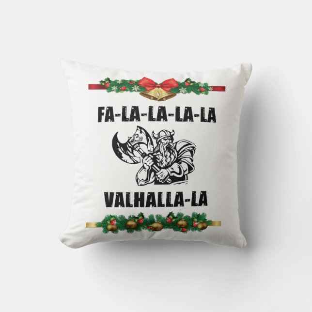 Christmas Valhalla Throw Pillow (Front)