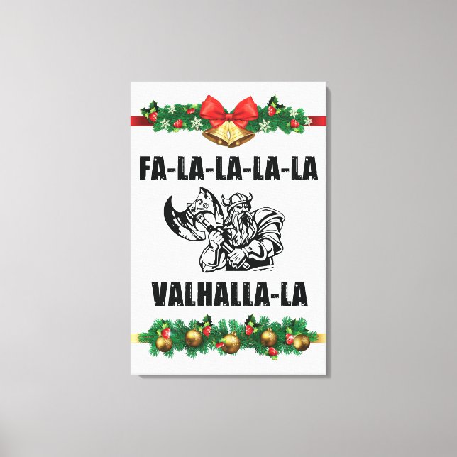 Christmas Valhalla Throw Pillow Canvas Print (Front)