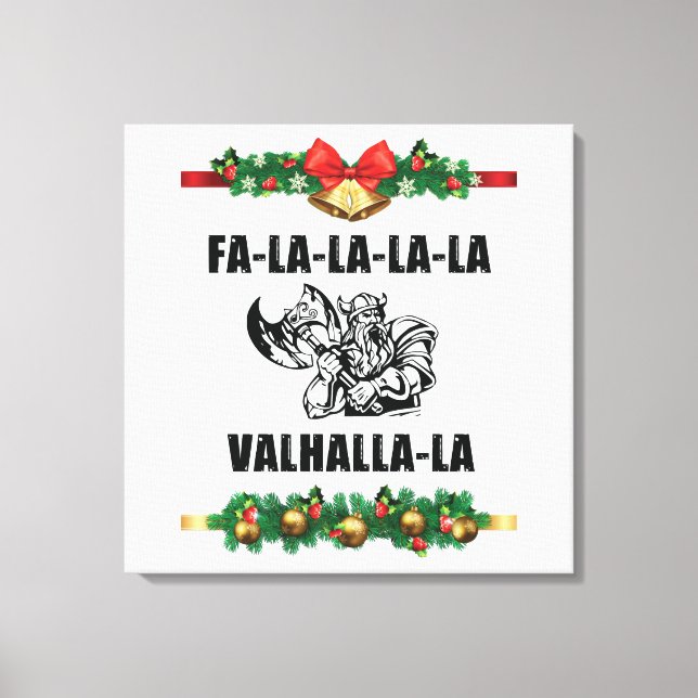 Christmas Valhalla Throw Pillow Canvas Print (Front)