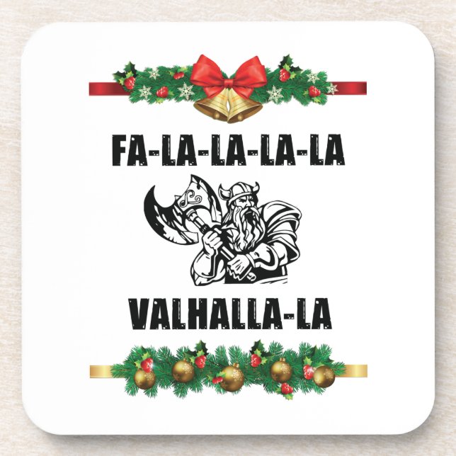 Christmas Valhalla Throw Pillow Coaster (Front)