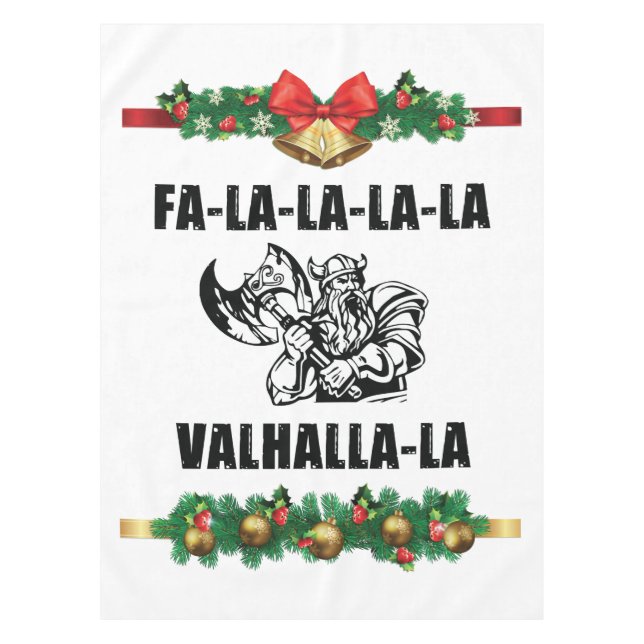 Christmas Valhalla Throw Pillow Tablecloth (Front)