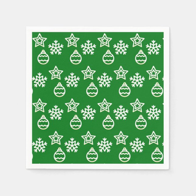 Christmas Vector Patter on Green Napkin (Front)