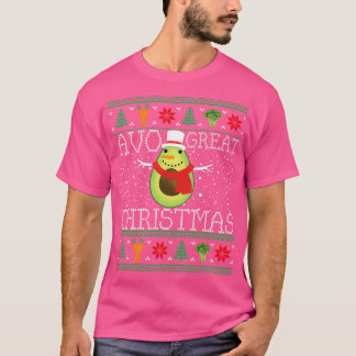 Christmas Vegan Avocado Vegetarian Ugly Christmas T-Shirt