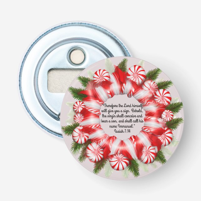 Christmas verse Button Bottle Opener (Front)