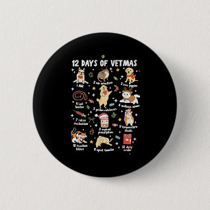 Christmas Veterinarian Veterinary Medicine Vet Tec 6 Cm Round Badge