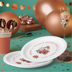 Christmas vibe flowers & lantern bouquet paper plate