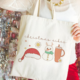 Christmas Vibes Cute Festive Tote Bag
