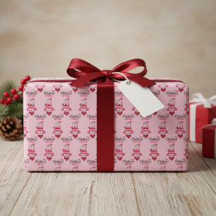 Christmas Vibes Cute Pink Wrapping Paper