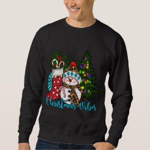 Christmas Vibes Cute Snowman Christmas Stocking Ca Sweatshirt