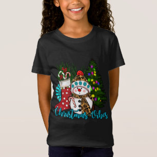 Christmas Vibes Cute Snowman Christmas Stocking Ca T-Shirt