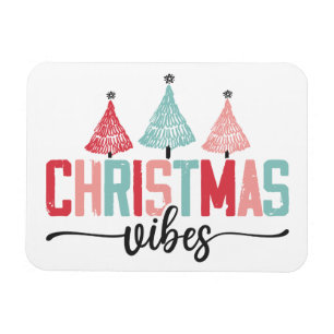 Christmas Vibes - Festive Tree Design Magnet