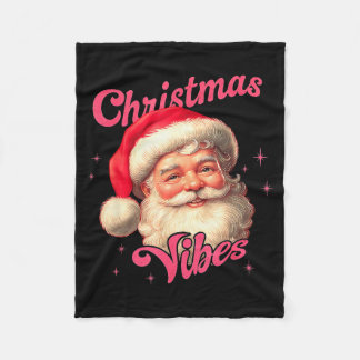 Christmas Vibes Funny Skibidi Rizzmas Santa Vintag Fleece Blanket